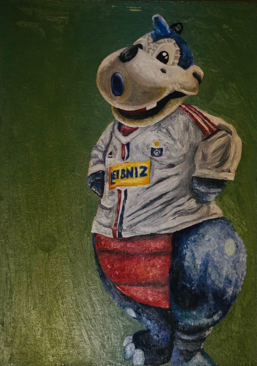 HSV Maskottchen — Öl auf Holz, 20 x 15 cm von Jaron Röhl